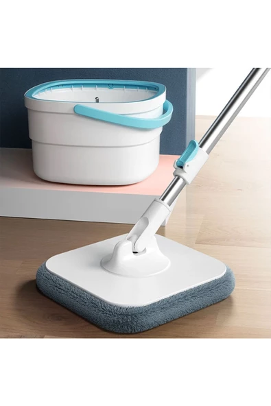 EZERE   EZERE Temiz-Kirli Su Hazneli Teleskopik Mikrofiber Mop Paspas Yüzey Fayans Temizleyici Set - 7