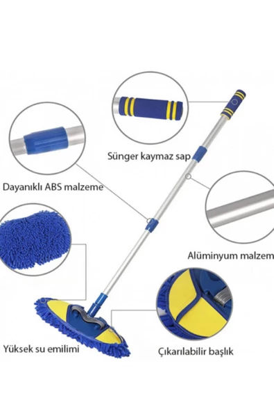 mefa ös   mefa ös Mikrofiber Dönebilen Püsküllü Araba Yıkama Ve Temizleme Fırçası - 4