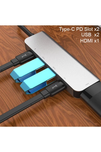 Ally Mobile   Ally Mobile Ally Usb (Type-C to 5in1 Hdtv 2xUSB+2x PD) Hub Adaptör Çoklayıcı