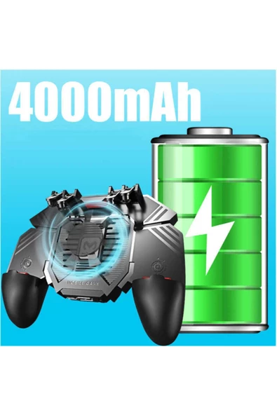 MOBAX   MOBAX Ak77 Original 4000 Mah Powerbanklı Fanlı Mobil Game Oyun Aparatı - 4 Tuşlu Fanlı Pubg Tetiği