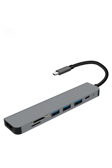 Ally   Ally 7in1 USB 3.1 HDMI 4K 30HZ 2K 1080P Type-C HUB Adaptör Dönüştürücü