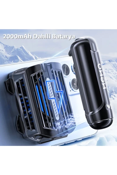 Memo   Memo CX12 Powerbank Girişli Manyetik Cep Telefon Soğutma Fanı Radyatör Soğutucu SİYAH - 6