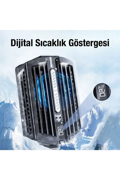 Memo   Memo Dl10 Dijital Gösterge 2000mah Powerbankli Telefon Soğutucu Fan Radyatör Siyah - 4