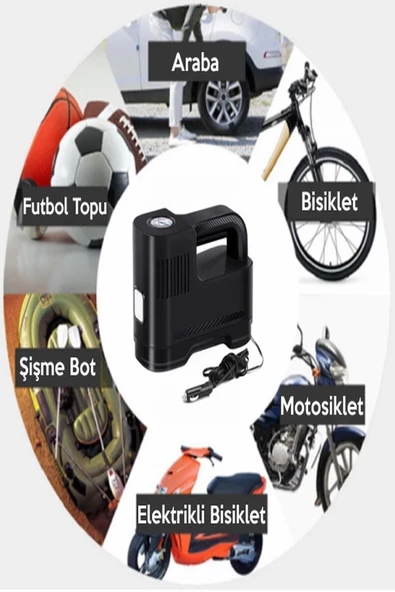 Ally Mobile   Ally Mobile St-217 12v Taşınabilir Hava Pompası Kompresör Araç Lastik Şişirme Makinesi - 3