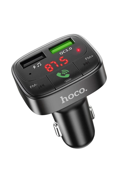 Hoco   Hoco E59 Dijital Göstergeli Kablosuz Araç Içi Fm Transmitter Usb Hızlı Şarj Aleti