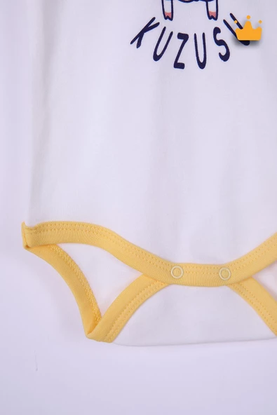 Babyhola %100 Pamuk Annesinin Kuzusu Çıtçıtlı Badi Pantolon Bere 3'lü Takım 593-4 - 12