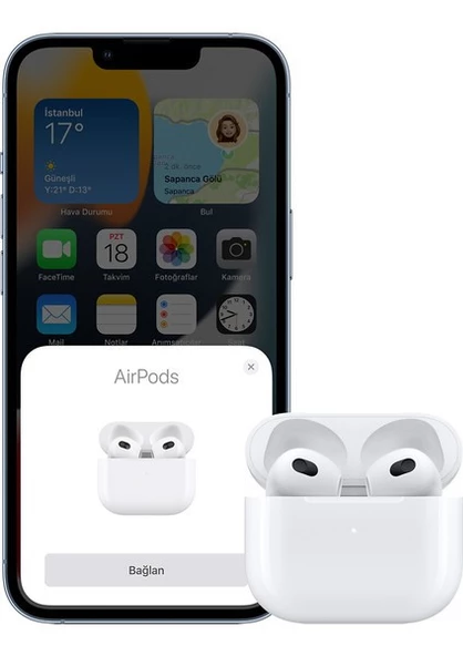 Apple AirPods (3. nesil) ve MagSafe Şarj Kutusu Bluetooth Kulaklık MME73TU/A (Apple Türkiye Garantili) - 6