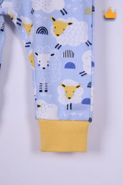 Babyhola %100 Pamuk Annesinin Kuzusu Çıtçıtlı Badi Pantolon Bere 3'lü Takım 593-4 - 8