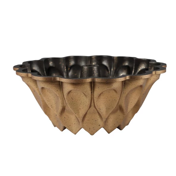 Serenk Fun Cooking Damla Alüminyum Döküm Granit Kaplama Kek Kalıbı 26 cm Sarı - 2