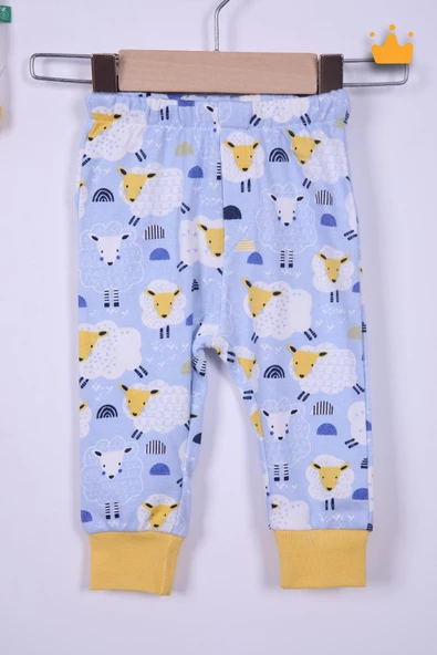 Babyhola %100 Pamuk Annesinin Kuzusu Çıtçıtlı Badi Pantolon Bere 3'lü Takım 593-4 - 7