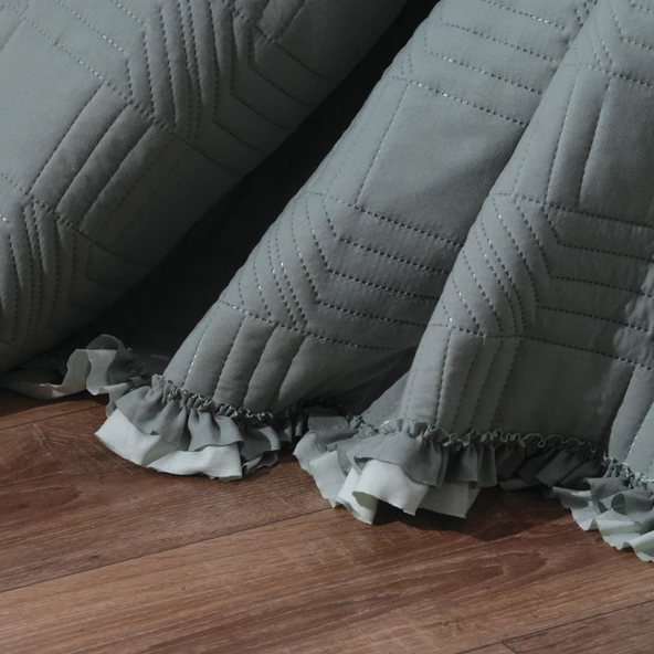 Schafer Home Clara Yatak Örtüsü Seti 3 Parça-Gri - 5