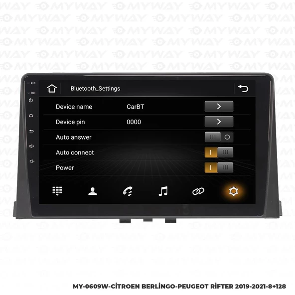 Araç Multimedya Citroen Berlingo Android 12 Carplay 4Gb Ram + 64Gb Hdd 2019-2021 Navigasyon Ekran MYW - 3