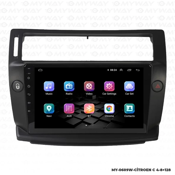 Araç Multimedya Citroen C4 Android 12 Carplay 4Gb Ram + 64Gb Hdd Navigasyon Ekran MYW - Resim 7