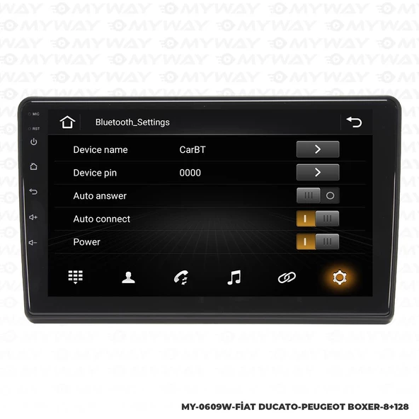 Araç Multimedya Fiat Ducato Android 12 Carplay 4Gb Ram + 64Gb Hdd Navigasyon Ekran MYW - Resim 3