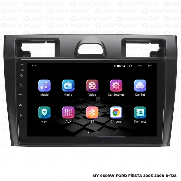 Araç Multimedya Ford Fiesta Android 12 Carplay 4Gb Ram + 64Gb Hdd 2005-2008 Navigasyon Ekran MYW - Resim 7