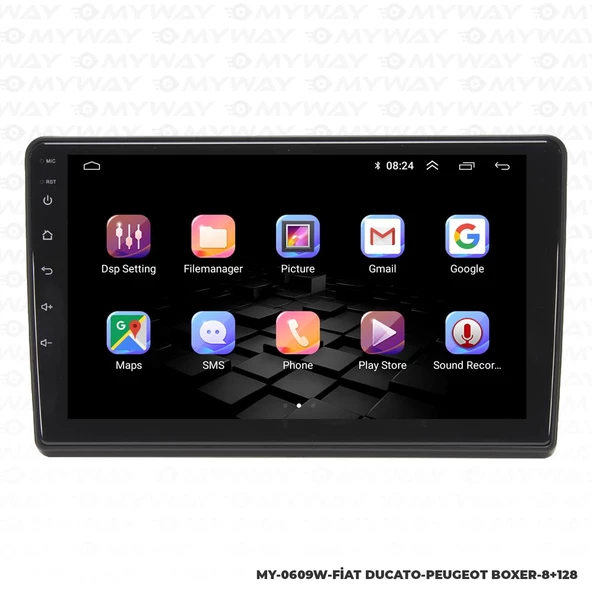 Araç Multimedya Fiat Ducato Android 12 Carplay 4Gb Ram + 64Gb Hdd Navigasyon Ekran MYW - Resim 6