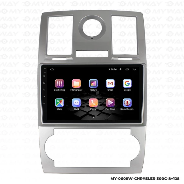 Araç Multimedya Chrysler 300C Android 12 Carplay 4Gb Ram + 64Gb Hdd Navigasyon Ekran MYW - 6