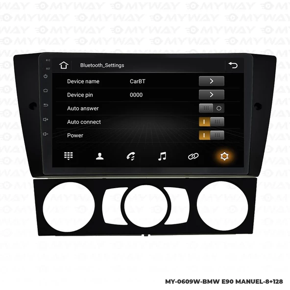 Araç Multimedya Bmw E90 Android 12 Carplay 4Gb Ram + 64Gb Hdd Manuel Navigasyon Ekran MYW - 3