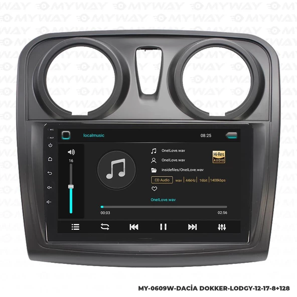 Araç Multimedya Dacia Lodgy Android 12 Carplay 4Gb Ram + 64Gb Hdd 2012-2017 Navigasyon Ekran MYW - 2