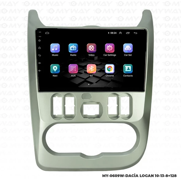 Araç Multimedya Dacia Logan Android 12 Carplay 4Gb Ram + 64Gb Hdd Navigasyon Ekran MYW - Resim 7