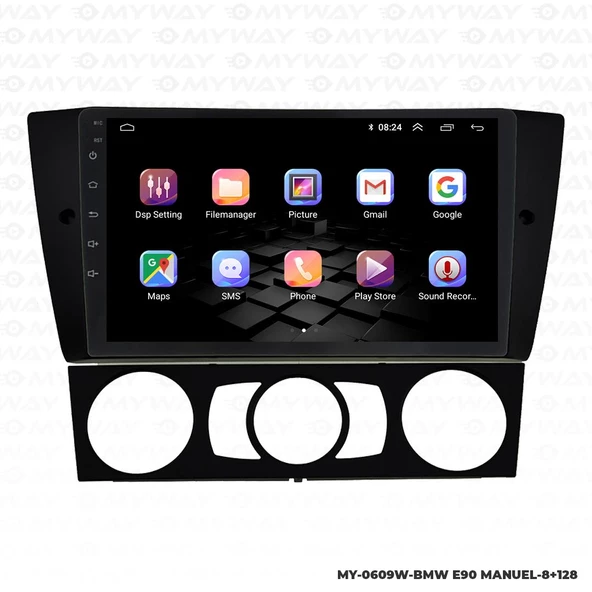 Araç Multimedya Bmw E90 Android 12 Carplay 4Gb Ram + 64Gb Hdd Manuel Navigasyon Ekran MYW - 6