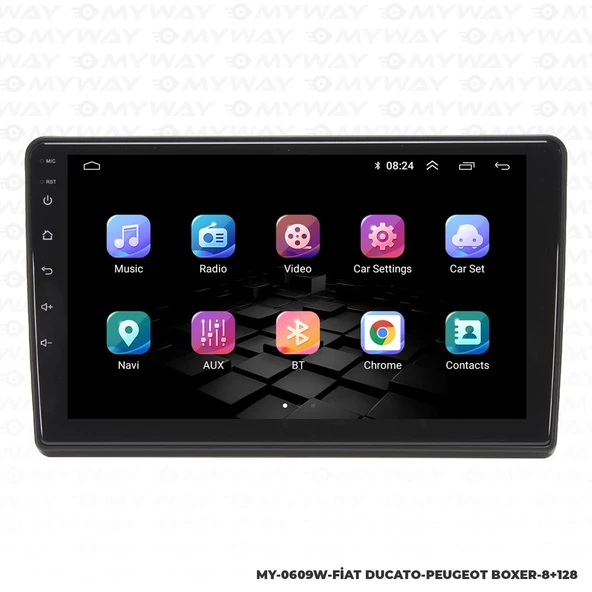 Araç Multimedya Fiat Ducato Android 12 Carplay 4Gb Ram + 64Gb Hdd Navigasyon Ekran MYW - Resim 7