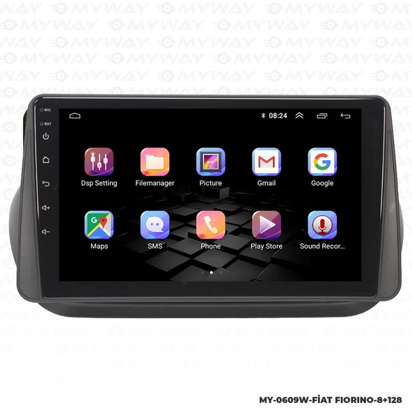 Araç Multimedya Fiat Fiorino Android 12 Carplay 4Gb Ram + 64Gb Hdd Navigasyon Ekran MYW - 6