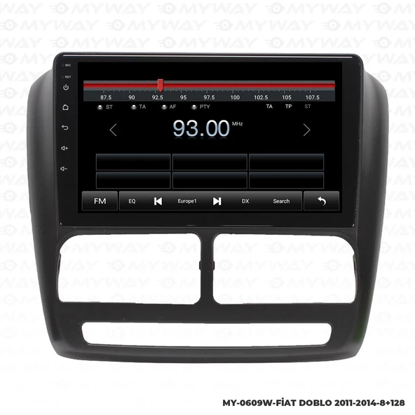 Araç Multimedya Fiat Doblo Android 12 Carplay 4Gb Ram + 64Gb Hdd 2011-2014 Navigasyon Ekran MYW - 4