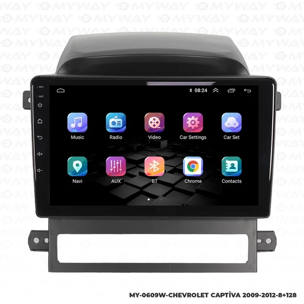 Araç Multimedya Chevrolet Captiva Android 12 Carplay 4Gb Ram + 64Gb Hdd 2009-2012 Navigasyon Ekran MYW - Resim 7
