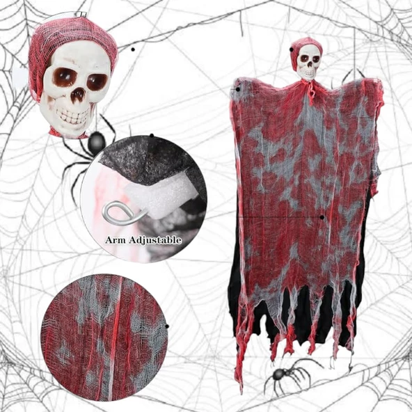 Cadılar Bayramı Dekor Kurukafa Sesli Işıklı 100cm