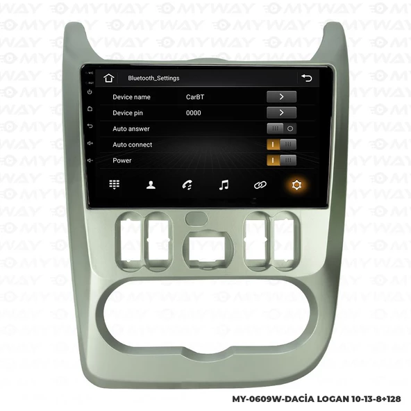 Araç Multimedya Dacia Logan Android 12 Carplay 4Gb Ram + 64Gb Hdd Navigasyon Ekran MYW - Resim 3