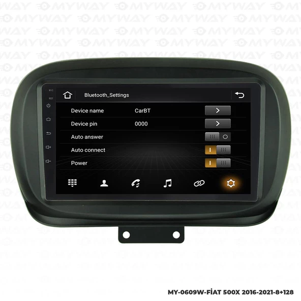 Araç Multimedya Fiat 500X Android 12 Carplay 4Gb Ram + 64Gb Hdd Navigasyon Ekran MYW - Resim 3