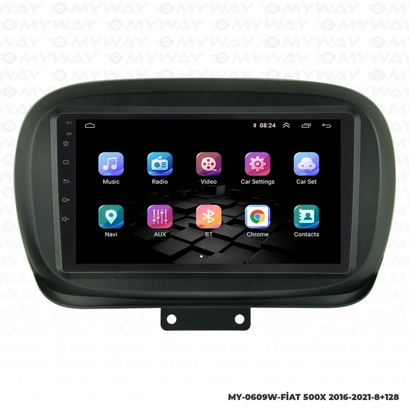 Araç Multimedya Fiat 500X Android 12 Carplay 4Gb Ram + 64Gb Hdd Navigasyon Ekran MYW - Resim 7