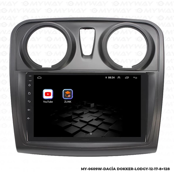 Araç Multimedya Dacia Dokker Android 12 Carplay 4Gb Ram + 64Gb Hdd Navigasyon Ekran MYW - 5