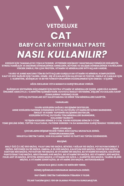 Babycat Kitten Malte Paste Tüy Yumağı Önleyici Yavru Hamile Ve Emziren Kedi Malt Macunu 100 gr - 4