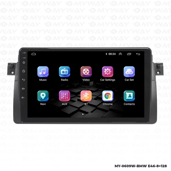 Araç Multimedya Bmw E46 Android 12 Carplay 4Gb Ram + 64Gb Hdd Navigasyon Ekran MYW - Resim 7