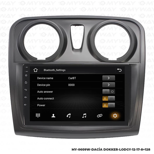 Araç Multimedya Dacia Dokker Android 12 Carplay 4Gb Ram + 64Gb Hdd Navigasyon Ekran MYW - 3