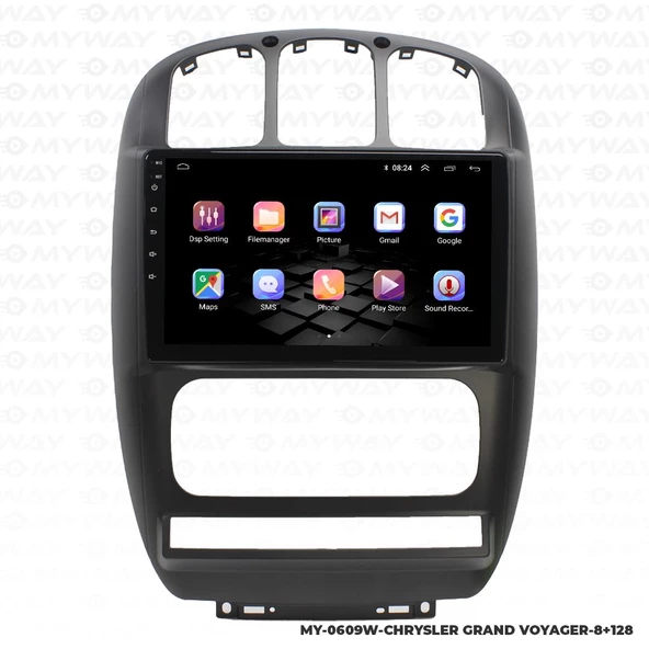 Araç Multimedya Chrysler Grand Voyager Android 12 Carplay 4Gb Ram + 64Gb Hdd Navigasyon Ekran MYW - Resim 6