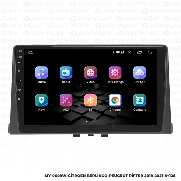 Araç Multimedya Citroen Berlingo Android 12 Carplay 4Gb Ram + 64Gb Hdd 2019-2021 Navigasyon Ekran MYW - 7