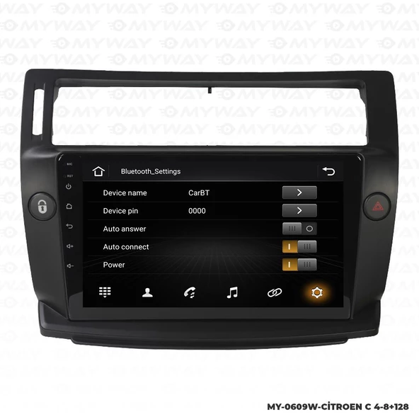 Araç Multimedya Citroen C4 Android 12 Carplay 4Gb Ram + 64Gb Hdd Navigasyon Ekran MYW - Resim 3