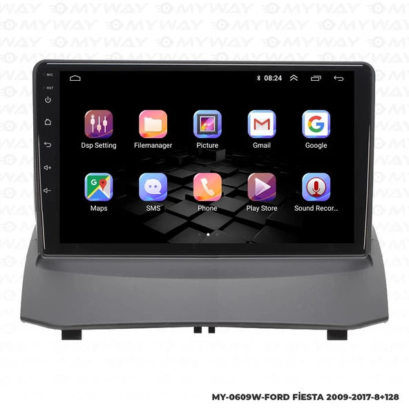 Araç Multimedya Ford Fiesta Android 12 Carplay 4Gb Ram + 64Gb Hdd 2009-2012 Navigasyon Ekran MYW - 6