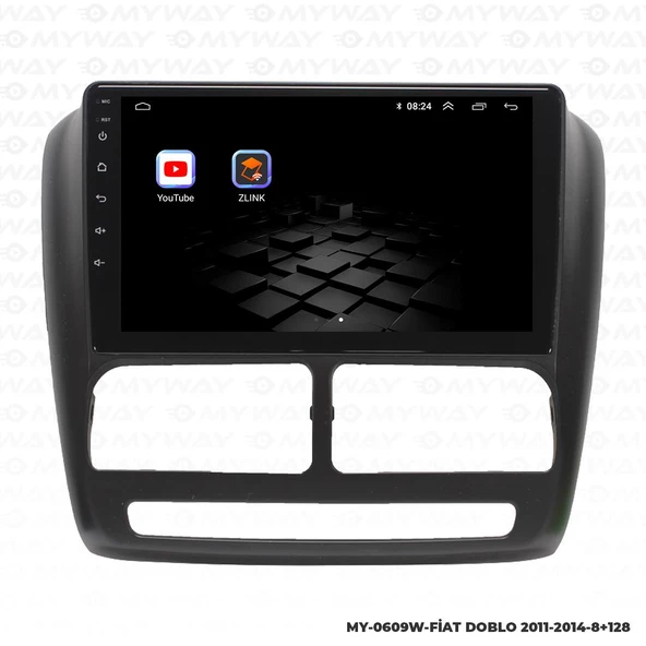 Araç Multimedya Fiat Doblo Android 12 Carplay 4Gb Ram + 64Gb Hdd 2011-2014 Navigasyon Ekran MYW - 5