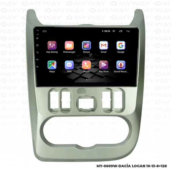 Araç Multimedya Dacia Logan Android 12 Carplay 4Gb Ram + 64Gb Hdd Navigasyon Ekran MYW - Resim 6