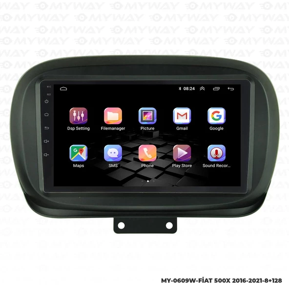 Araç Multimedya Fiat 500X Android 12 Carplay 4Gb Ram + 64Gb Hdd Navigasyon Ekran MYW - Resim 6