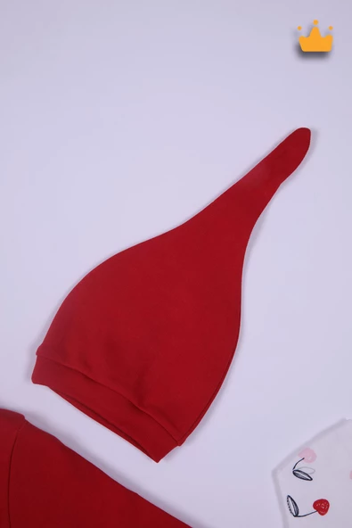 Babyhola %100 Pamuk Kirazlı 2'li Patikli Tulum Önlük Bere 4'lü Set 23608 - Resim 8