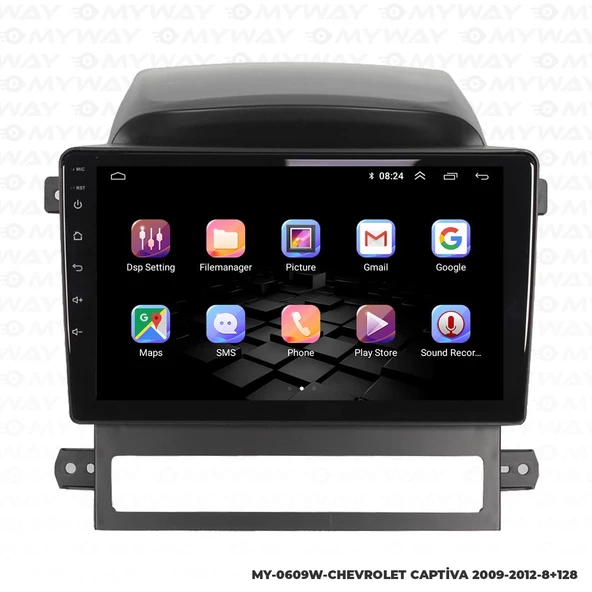 Araç Multimedya Chevrolet Captiva Android 12 Carplay 4Gb Ram + 64Gb Hdd 2009-2012 Navigasyon Ekran MYW - Resim 6