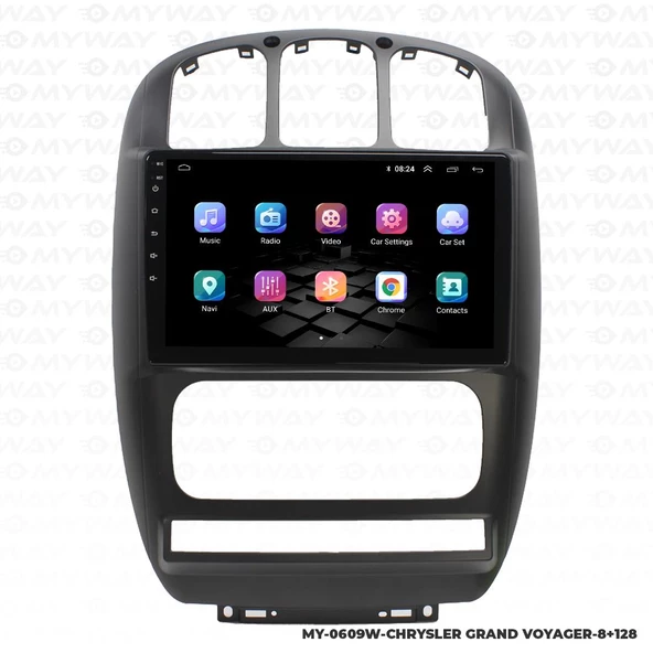 Araç Multimedya Chrysler Grand Voyager Android 12 Carplay 4Gb Ram + 64Gb Hdd Navigasyon Ekran MYW - Resim 7