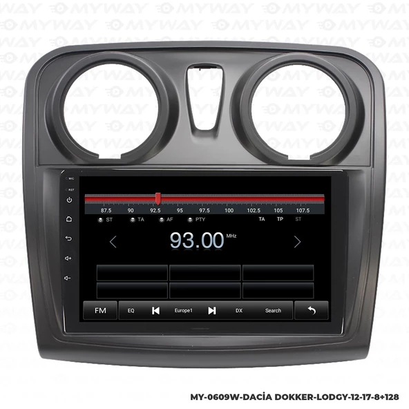 Araç Multimedya Dacia Lodgy Android 12 Carplay 4Gb Ram + 64Gb Hdd 2012-2017 Navigasyon Ekran MYW - 4