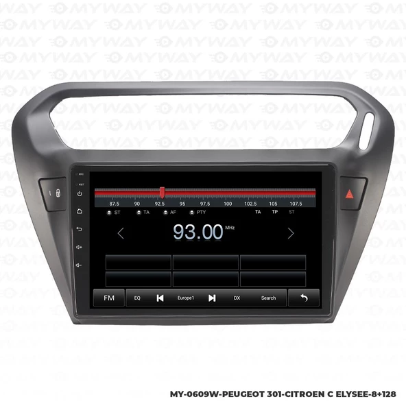 Araç Multimedya Citroen C Elysee Android 12 Carplay 4Gb Ram + 64Gb Hdd Navigasyon Ekran MYW - Resim 4