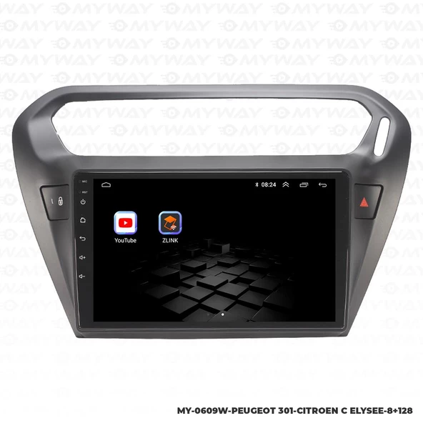 Araç Multimedya Citroen C Elysee Android 12 Carplay 4Gb Ram + 64Gb Hdd Navigasyon Ekran MYW - Resim 5